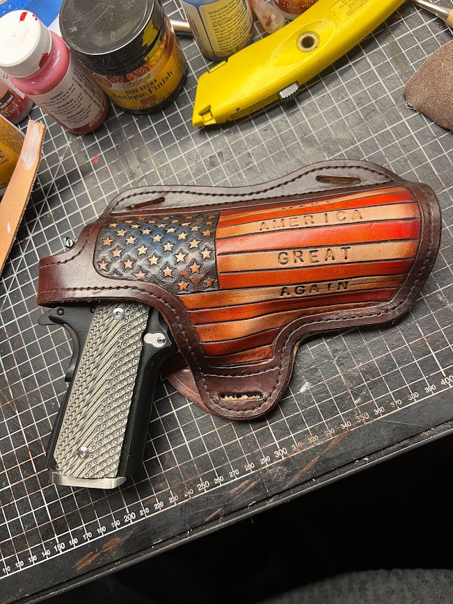 Custom Hand-Tooled Leather Holster