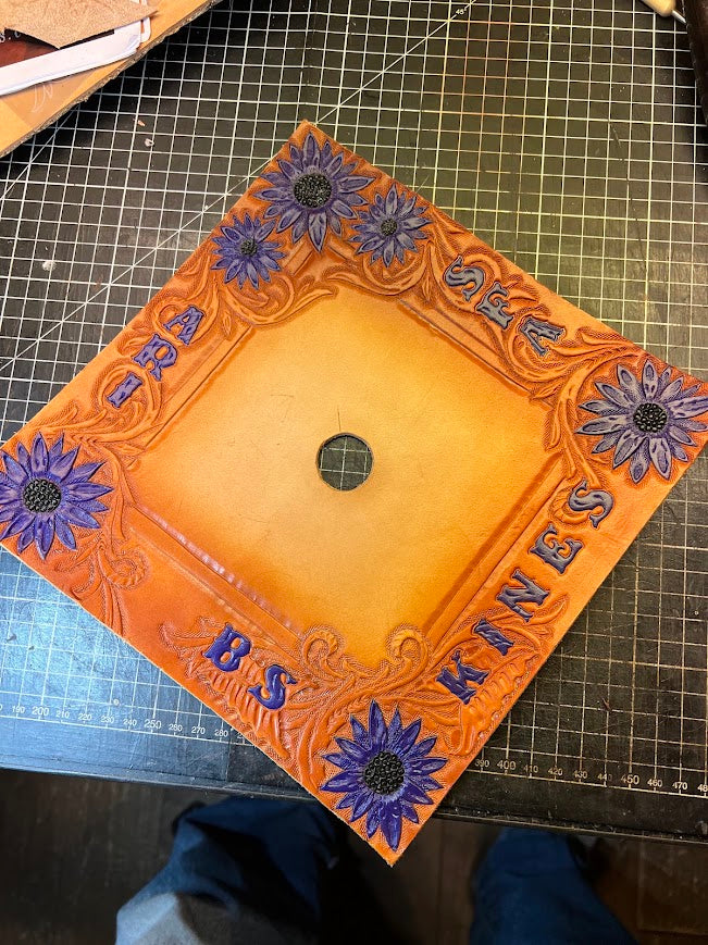 Custom Leather Graduation Cap Topper